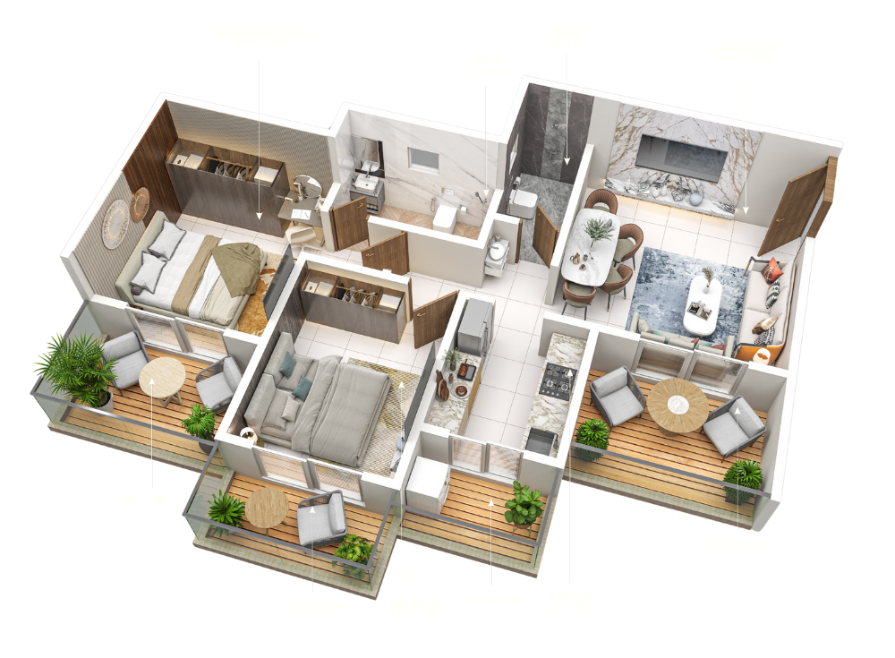2 bhk Floor Plan